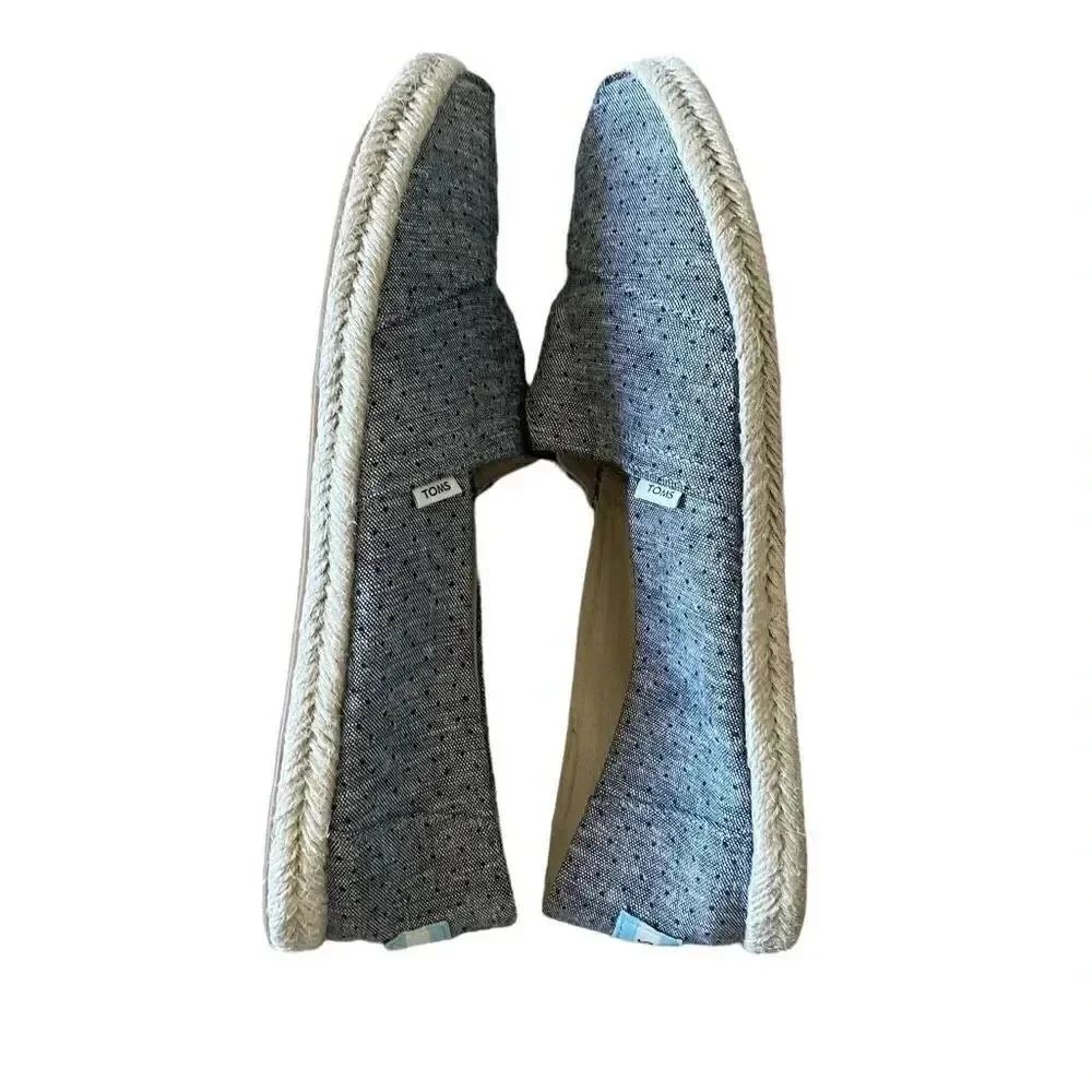 Toms Women's Deconstructed Alpargata Chambray Navy Ankle-High Canvas SZ 10